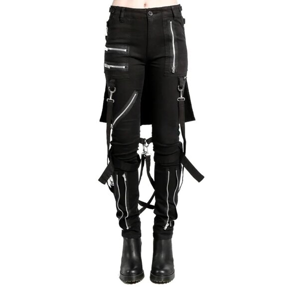 DARKROCK Pants - NWT Womens Bumflap Extreme Bondage Gothic Punk Rocker Cyber Steampunk Emo Pants